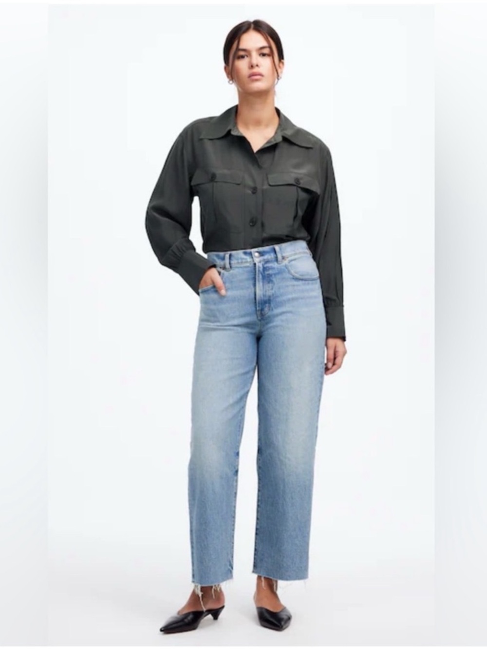 Madewell The Perfect Vintage Wide-Leg Crop Jean Size 24